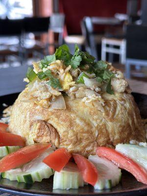 Stuffed omelette crab  fried rice