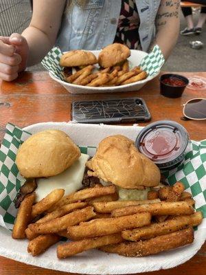 Classic sliders and fries so bomb