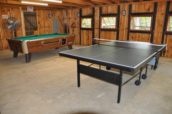 Recreation Hall equipped with games and the perfect setting for our BBQ Smoke-offs, Potlucks, Ice Cream Socials and Dances.