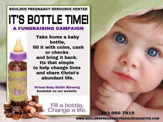 BPRC's Baby Bottle Blessing is a fun, easy way to support the women & men who come the center.