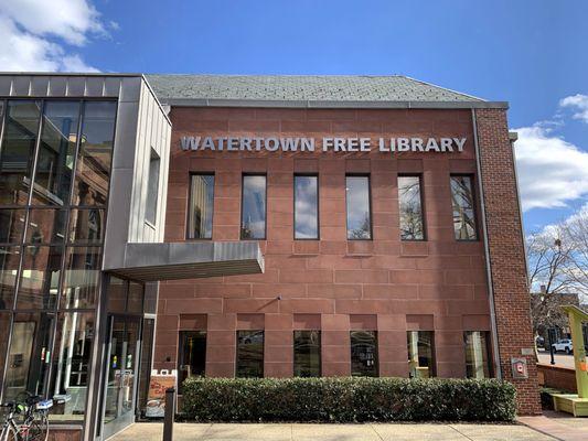 Watertown Free Public Library front door.