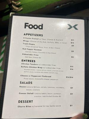 Food menu