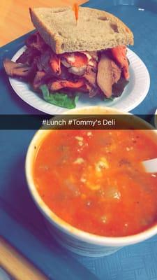 Half a sandwich and soup lunch special $6.99!! #TommysDeli