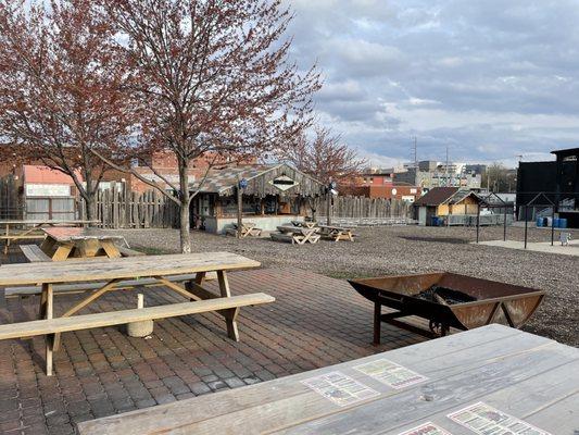 Picnic area - which they weren't servicing in March 2021. You could order food and sit out there without service though.