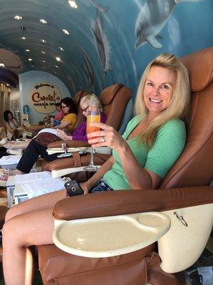 Kicking the weekend off with pedicures and mimosas!