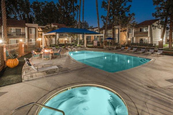 Relax in the Bubbling Hot Tub