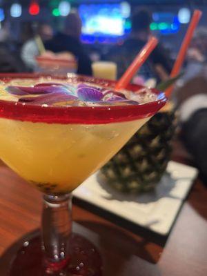 Passion fruit margarita and pineapple