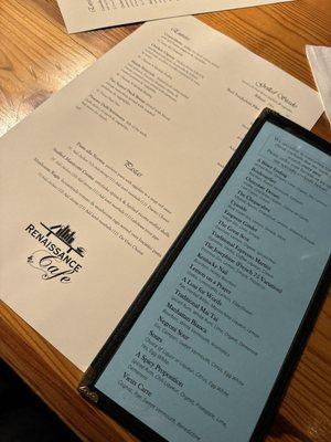 Current menu