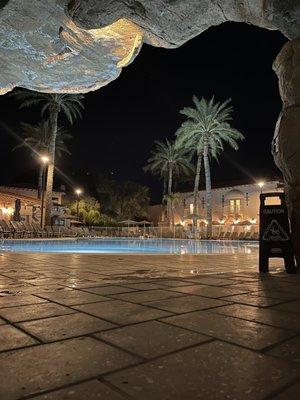 View from the Hot Tub to the pool.