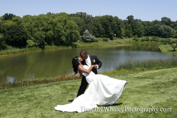 We take the bride and groom out on the golf course for beautiful photos.