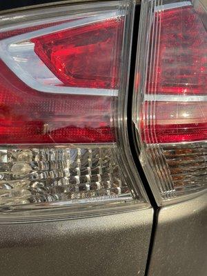 Broken tail light