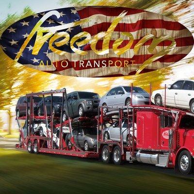 Freedom Auto Transport Logo With Car Carrier