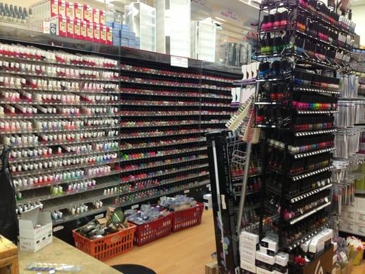 Nail polishes. Tons of nail polishes.