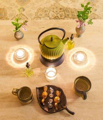 Enjoy the truffles and calming tea with a signature couples massage.