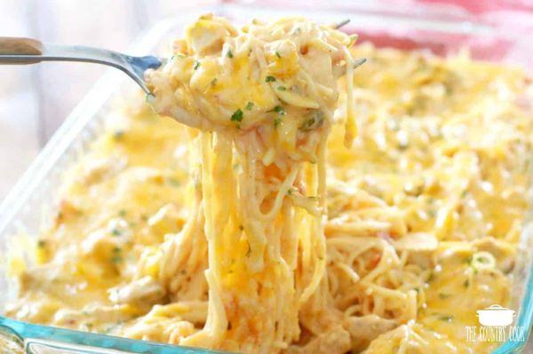 Chicken Spaghetti (actually fettuccine)