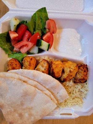 Chicken kebob plate