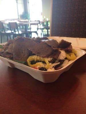 My double meat pita salad!