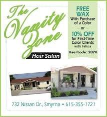 The Vanity Zone Salon and Color located in Smyrna next to Krystal's Restaurant and across from O'Reillys Auto/