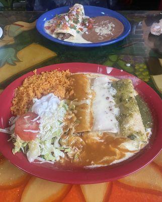 Enchiladas Mexicanos. Delish!  Especially loved the green sauce.