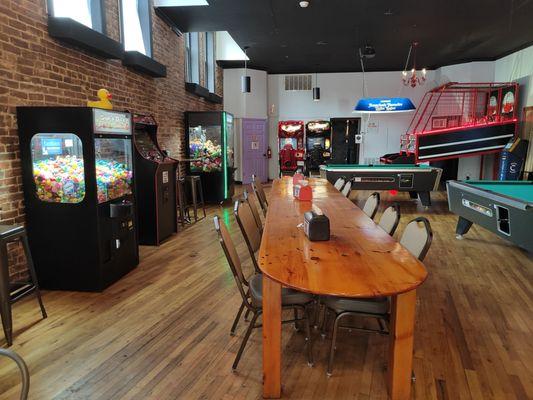 Seating area with games