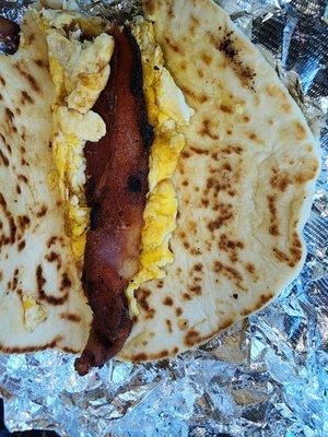 Bacon and egg taco