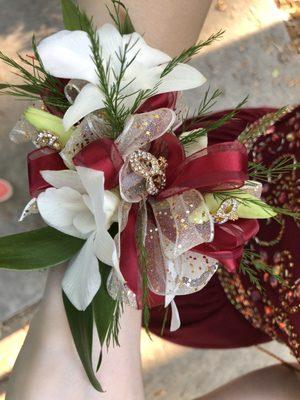 Prom corsage masquerade theme