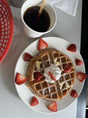 Waffles and strawberries