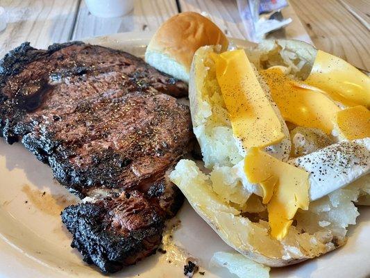 Ribeye and baked potato