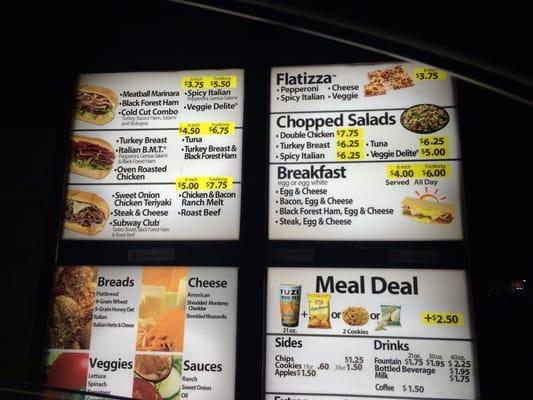 Drive up menu