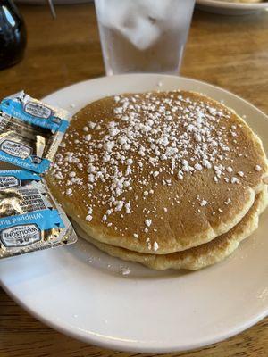 Little pancakes that came with my chicken fried steak breakfast - they were the perfect size!