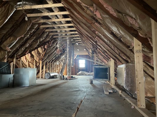 Attic insulation and central cooling