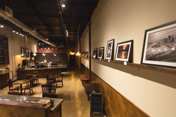 Local artists are featured monthly on our walls.