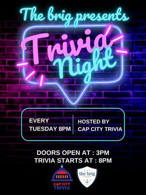 Trivia Night every Tuesday at 8pm