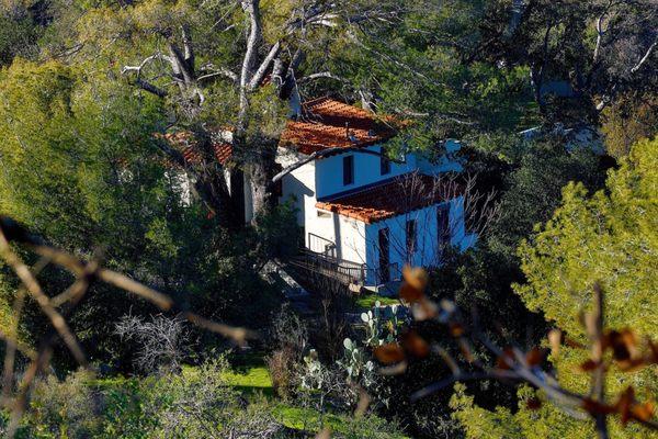 View of mansion from hiking trail