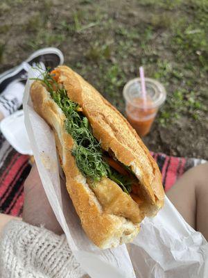 Tofu Bahn Mi Thai Iced Tea W/non-dairy milk