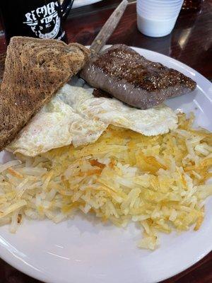 Steak and eggs