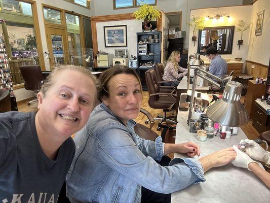 Veterans Getting matching gel manicures after a long week