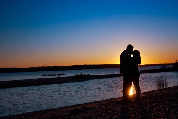 Beach engagement photo