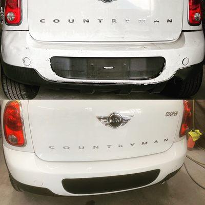 Mini Cooper before and after repairs