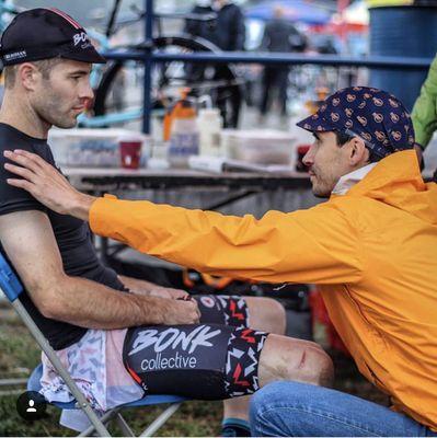 Pedal PT's Istvan "Ish" Takacs, DPT working Medic duties during Cyclocross Crusade!