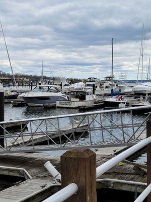 Boats surrounded the restaurant