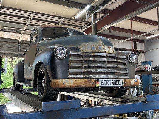 Old Chevy getting exhaust work