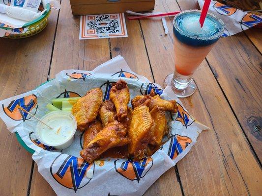 Golden Hot Wings plus  Margaritas