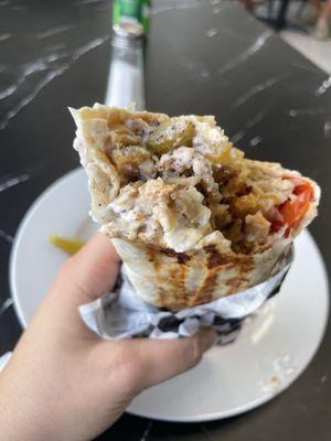 Mixed shawarma sandwich