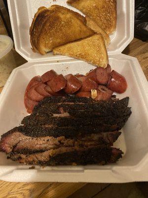 Great sliced brisket and sausage from Zeke's Fantastic!!!!