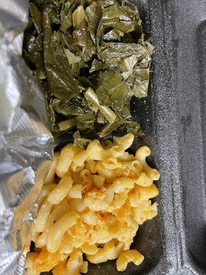 Collard greens and Mac & Cheese