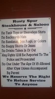 House rules.