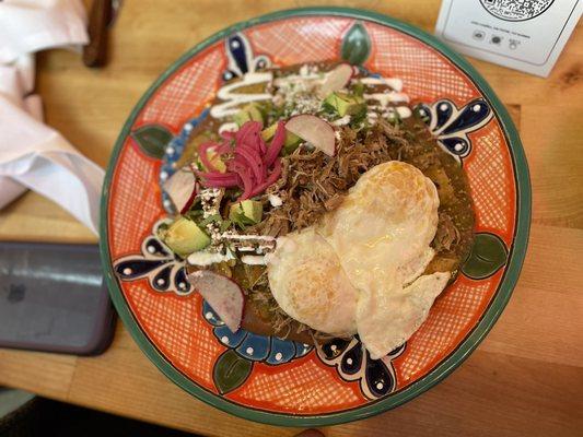 Chilaquiles with duck