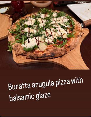 Buratta arugula shaved parmigiana cheese balsamic glaze !