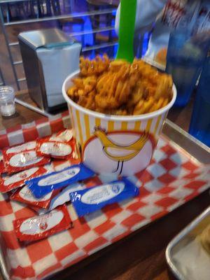 Bucket of waffle fries